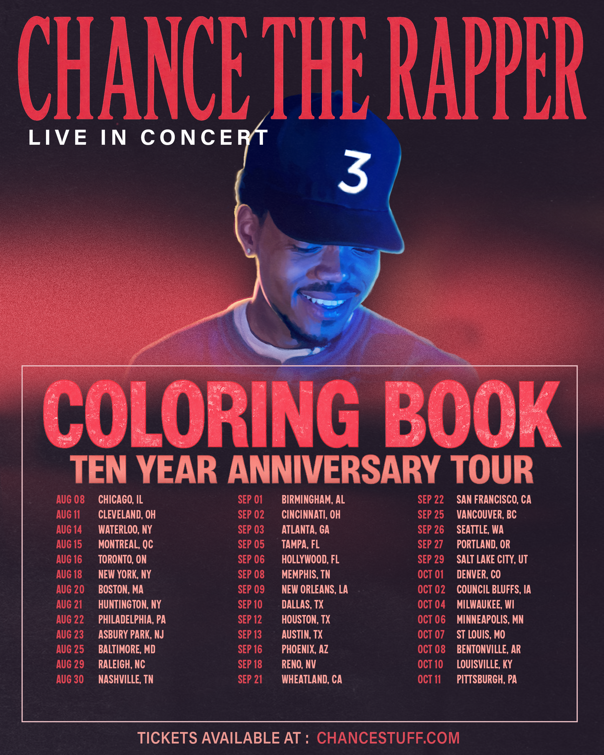 COLORING BOOK — TEN YEAR ANNIVERSARY TOUR — Concert Poster Design